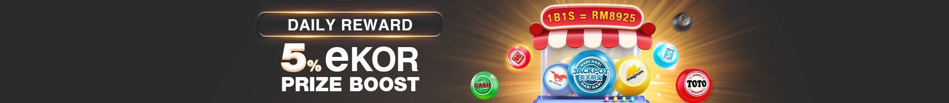 5% eKOR prize boost daily reward banner