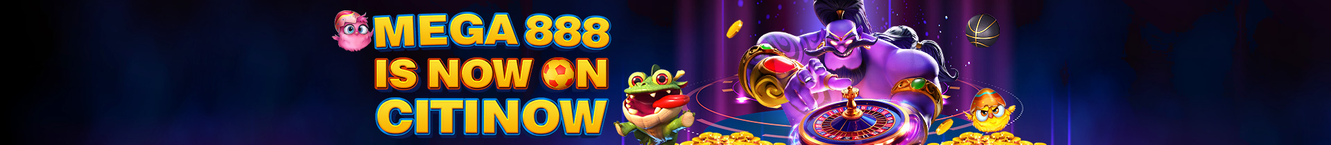 Mega888 game launch banner on Citinow